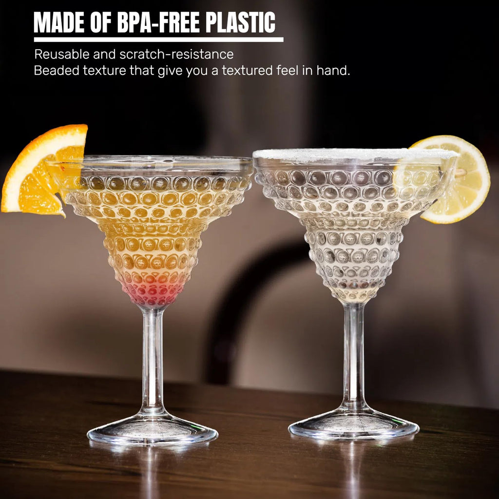 6 Pack 11oz Plastic Stemmed Margarita Glasses H808442
