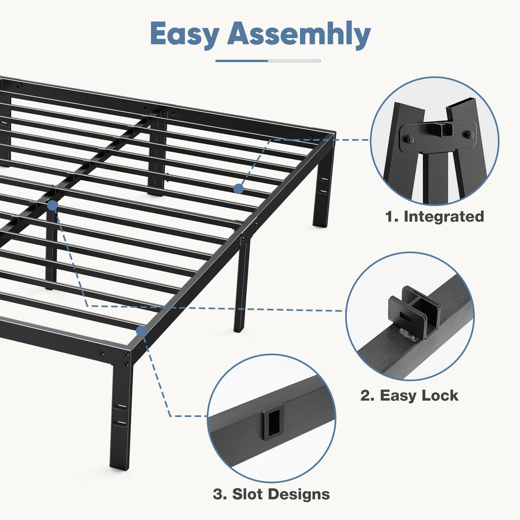 Queen Metal Slat Platform Bed Frame 14 Inch W50505