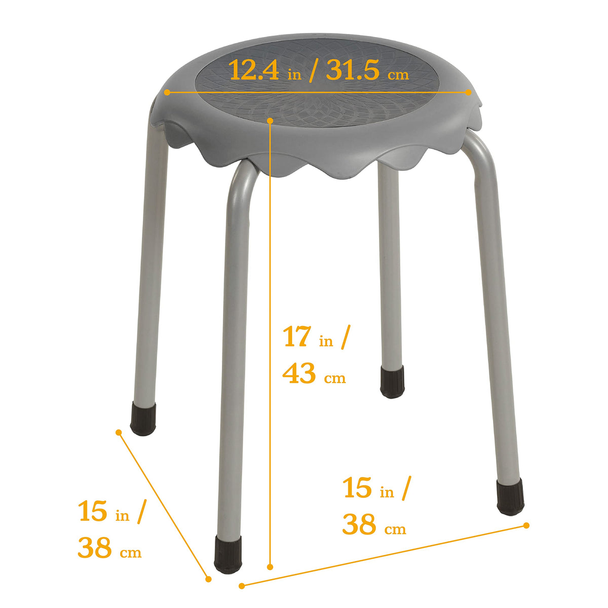 Grey 8-Piece Stackable Stool Seating Set H5582