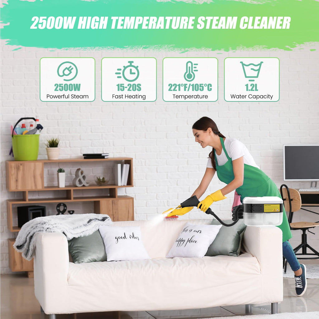 1.2L Portable Handheld Steam Cleaner with 14pcs Accessories H176