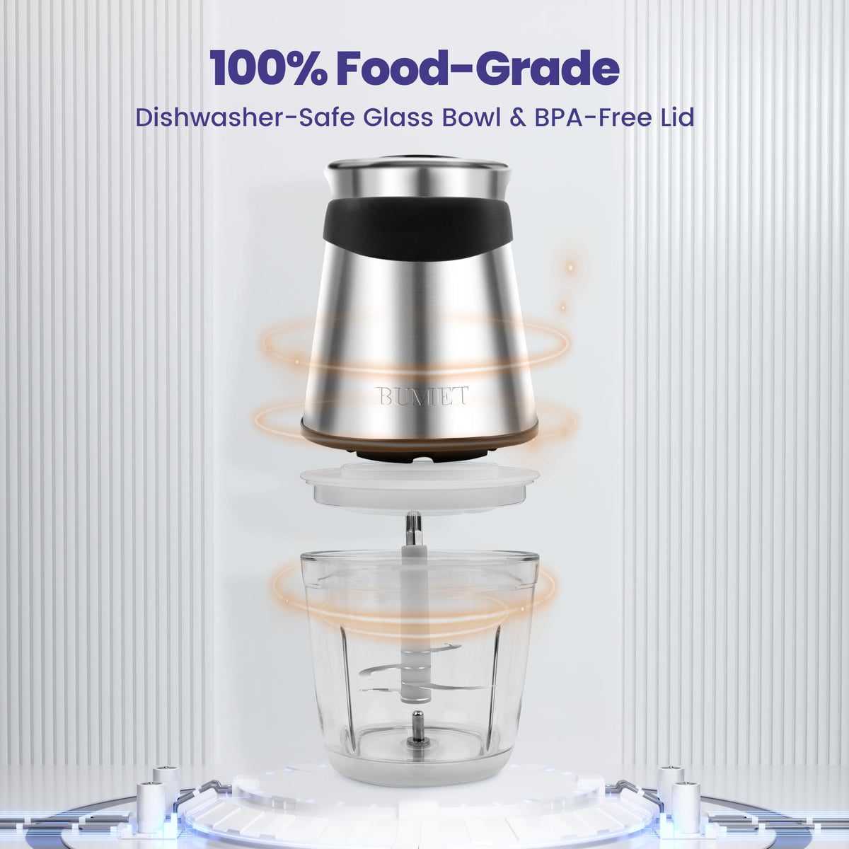 500W Mini Chopper 2.5-Cup Glass Bowl C4854