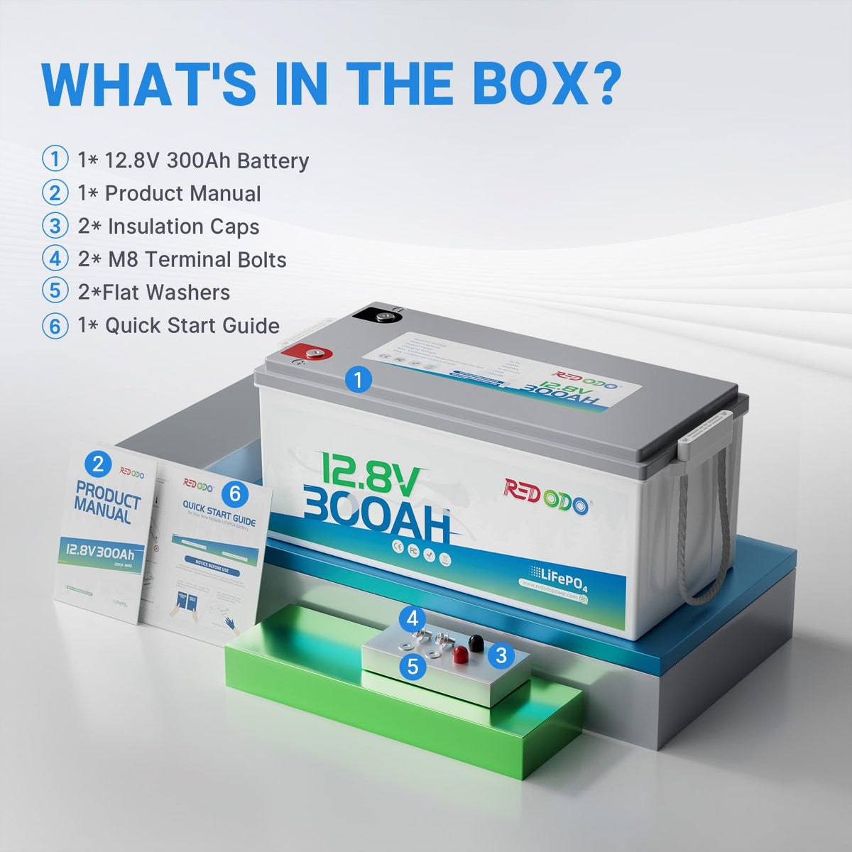 12V 300Ah LiFePO4 Marine Battery D8180