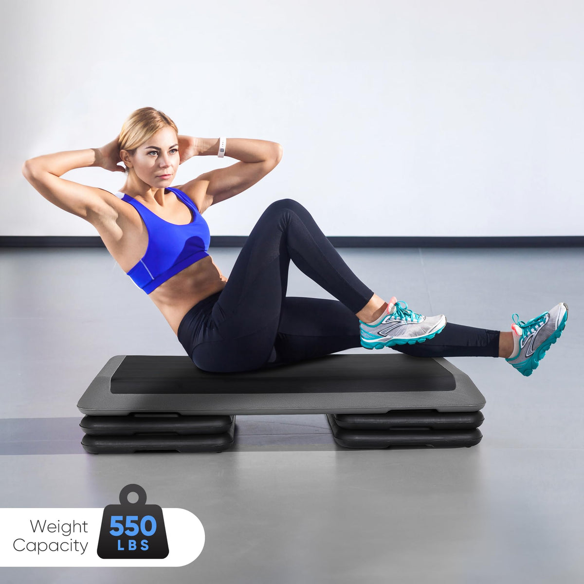 Adjustable Aerobic Stepper with 4 Risers S97146