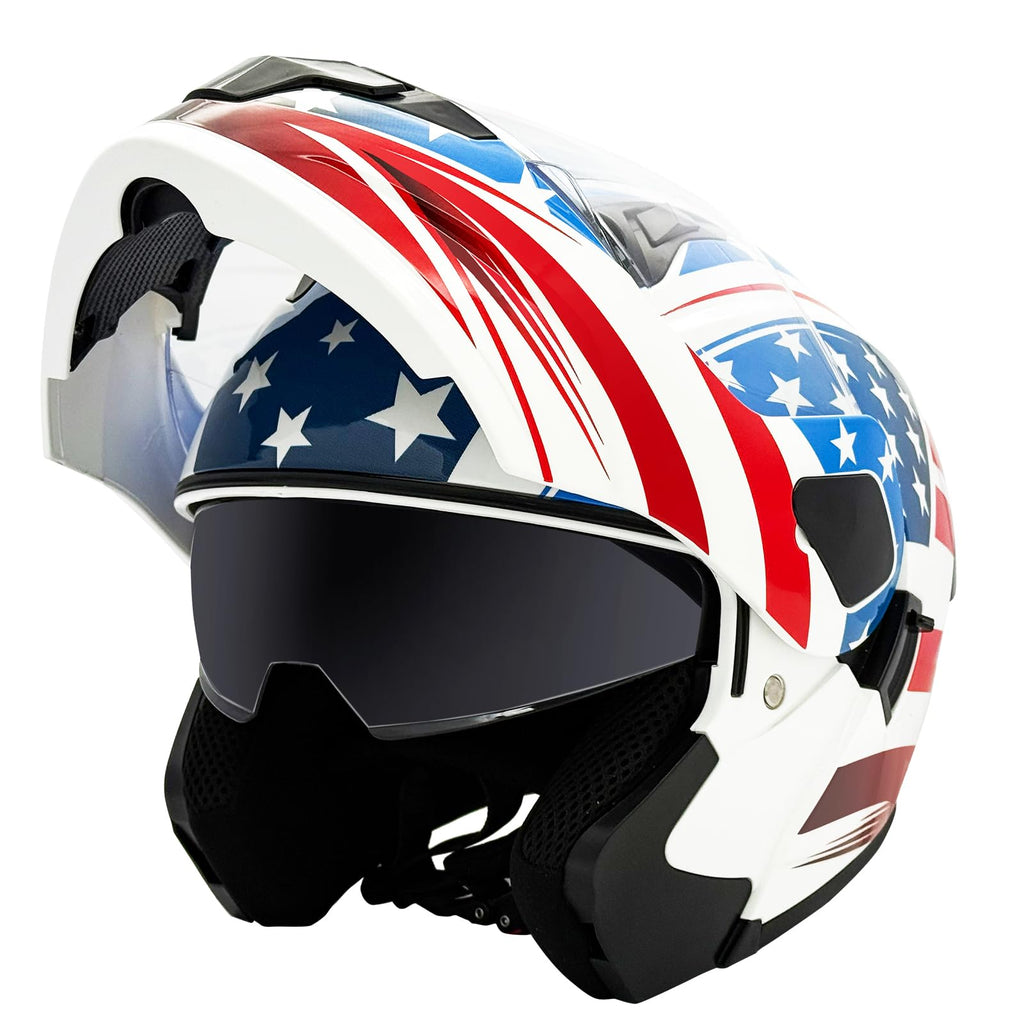 DOT Approved Dual Visor Full Face Motorcycle Helmet C4349
