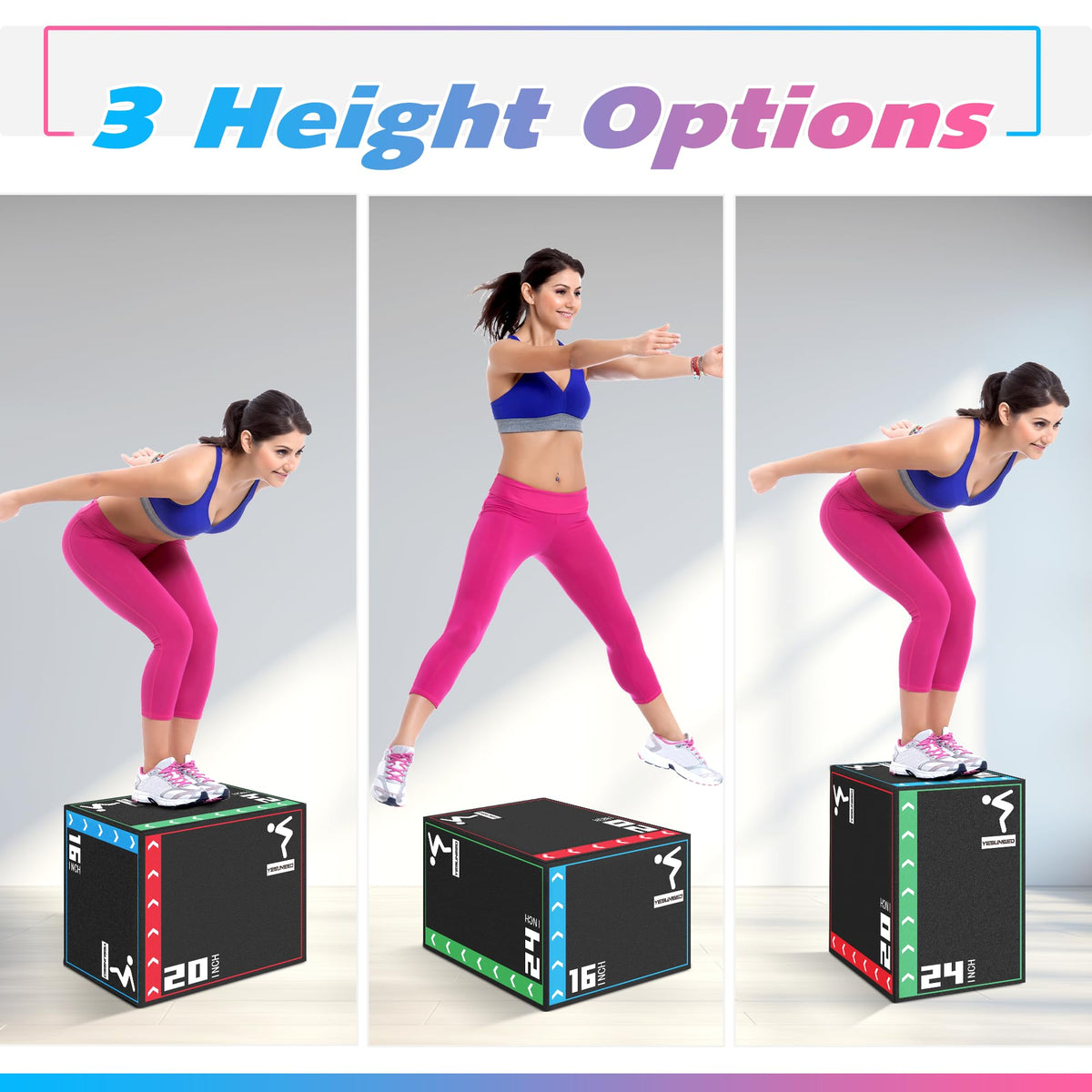 3 in 1 High Density Foam Plyo Box D636101