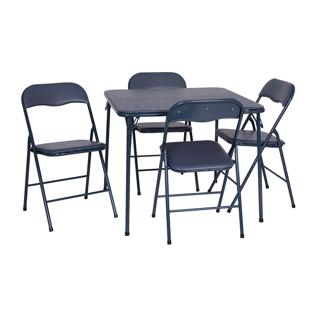 Navy Square Folding Card Table and Chairs Set Z407395