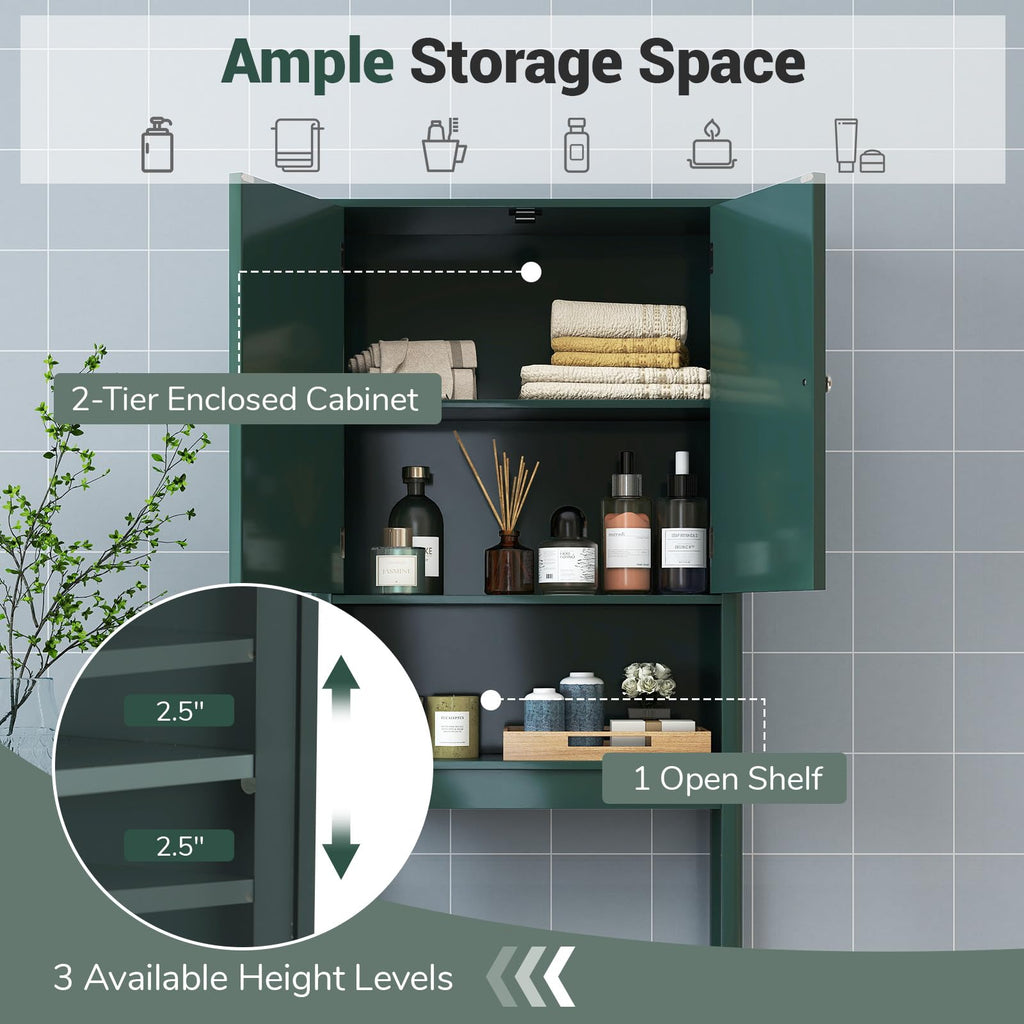 Over The Toilet Storage Cabinet with Fluted Doors C75840
