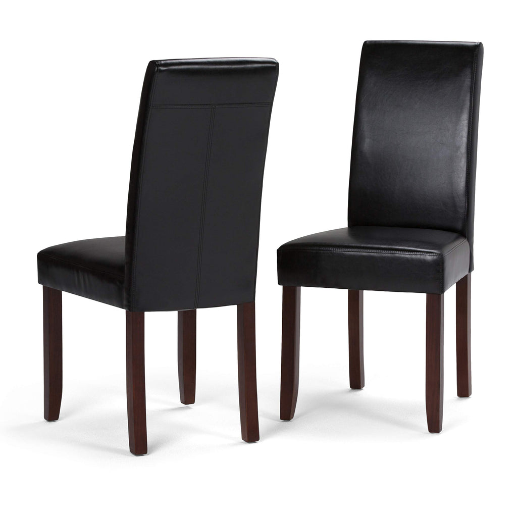 Black Vegan Leather Dining Chairs Set of 2 W7879