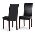 Black Vegan Leather Dining Chairs Set of 2 W7879