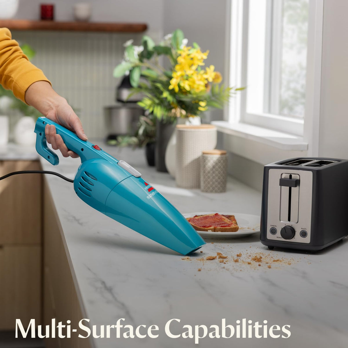 Bagless Stick Vacuum and Electric Broom with Crevice Tool V717