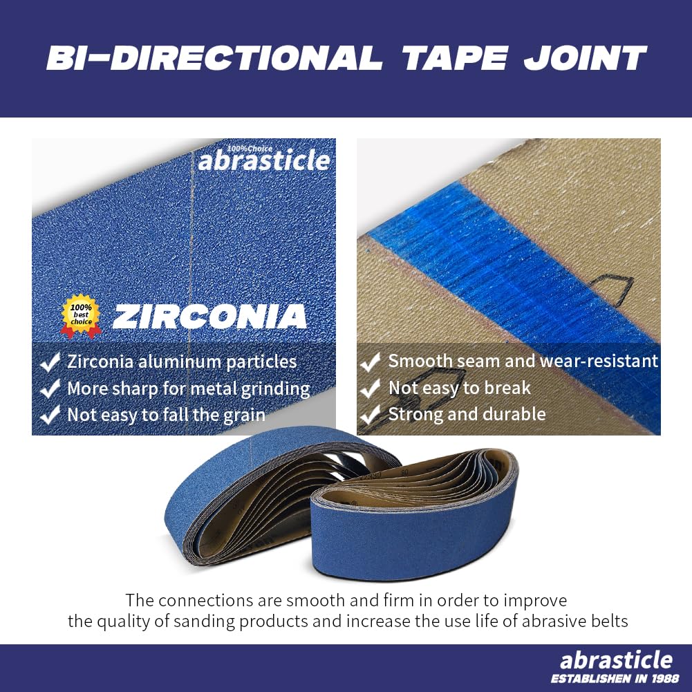 4" x 36" Zirconia Sanding Belts, 10 PCS Assorted Grits Y2267