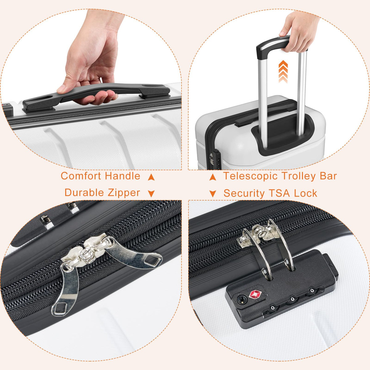 20 Inch Carry On Luggage with Spinner Wheels V228
