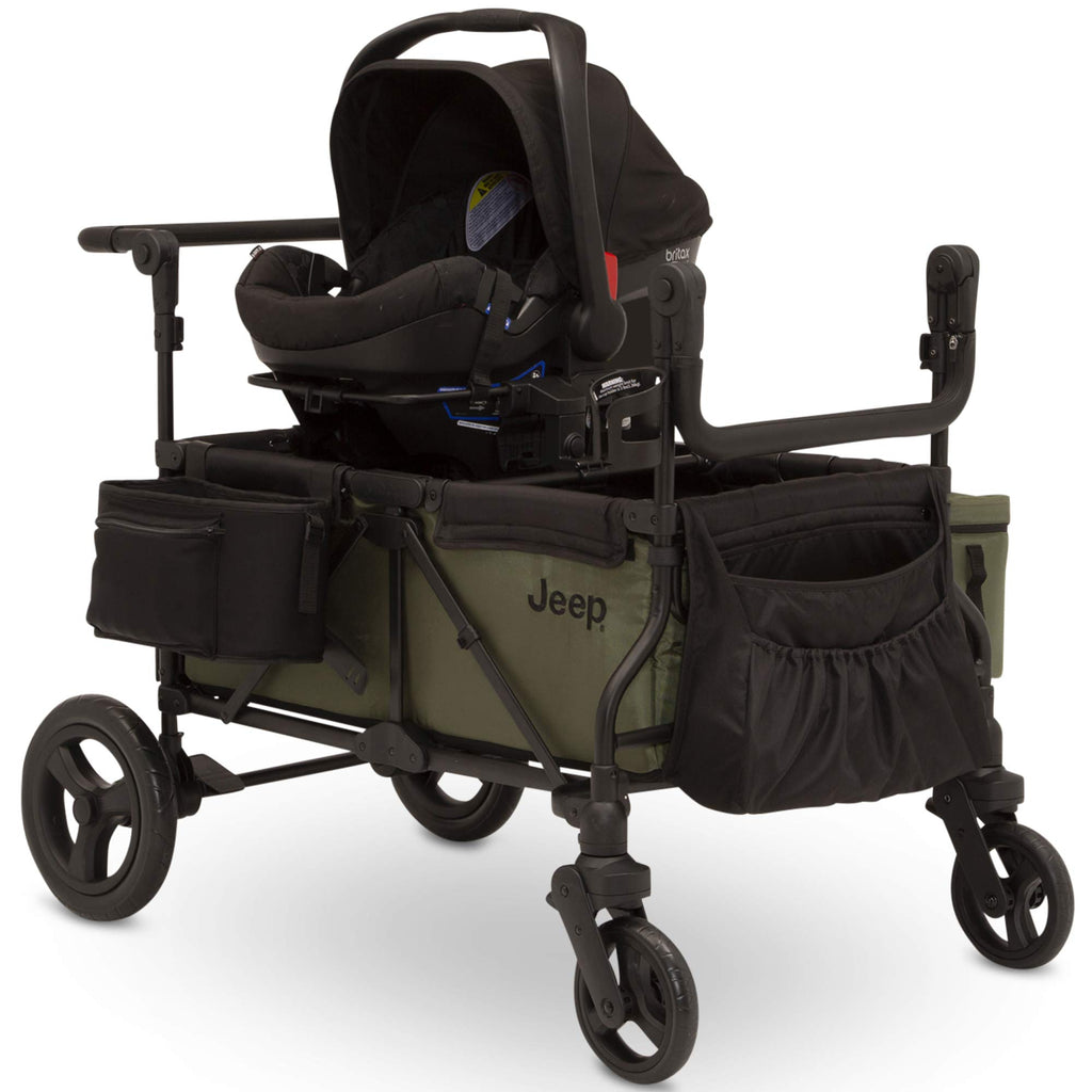 Black/Green Stroller Wagon with Cooler Bag V4776