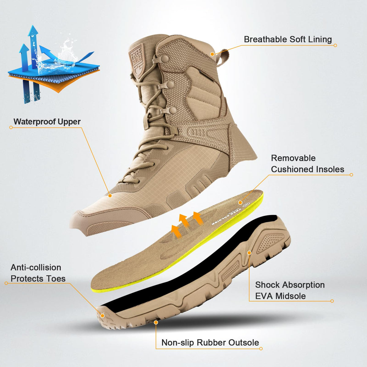Men's Waterproof Tactical Work Boots M43180
