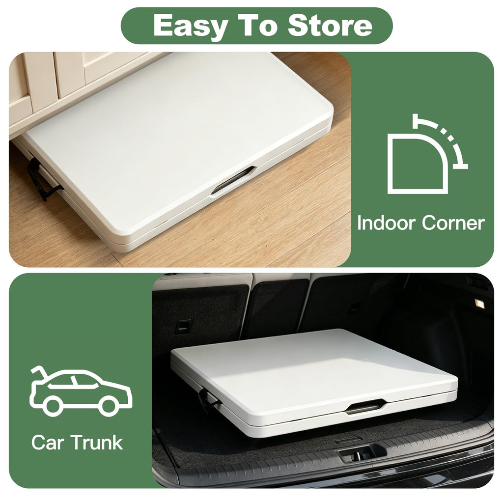 6FT Folding Plastic Utility Table with Carrying Handle, White P196706