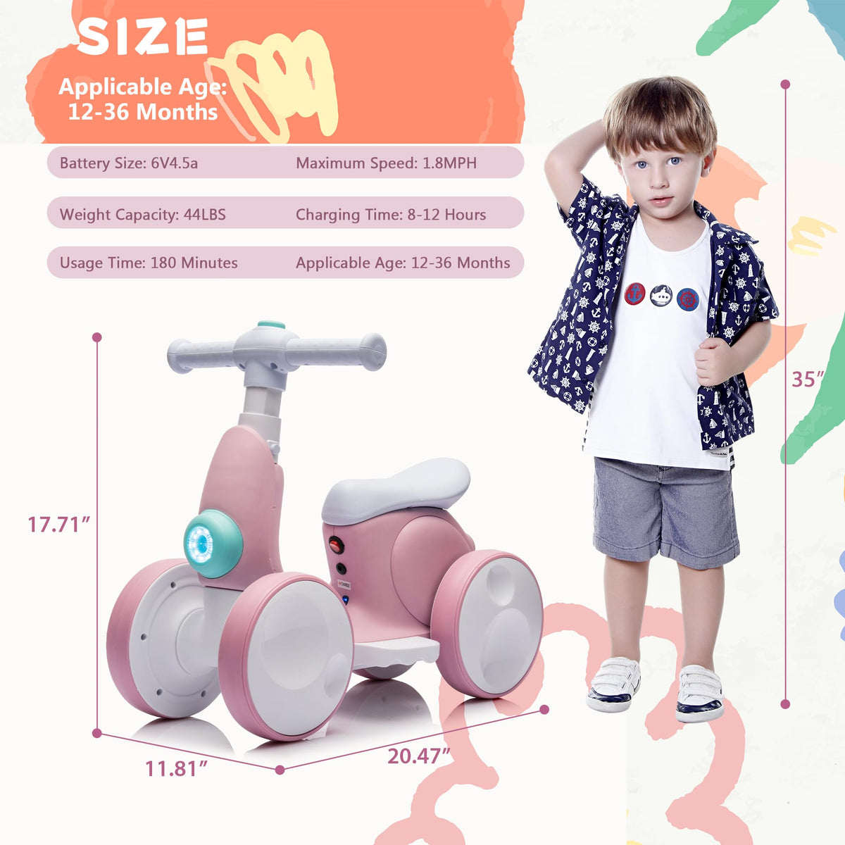 Pink Electric Balance Bike O26261