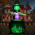 8Ft Tall Halloween Inflatable Witch Cauldron with 4 Led Lights O880