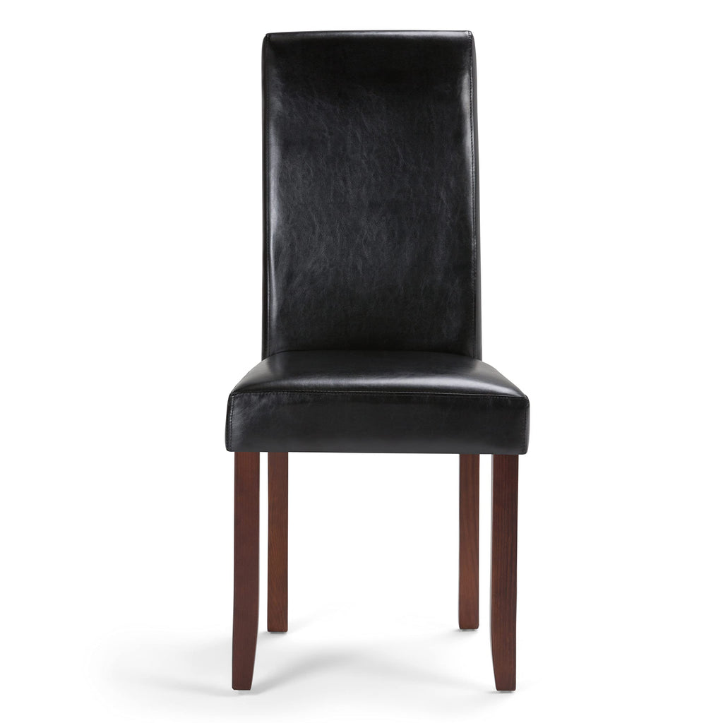 Black Vegan Leather Dining Chairs Set of 2 W7879
