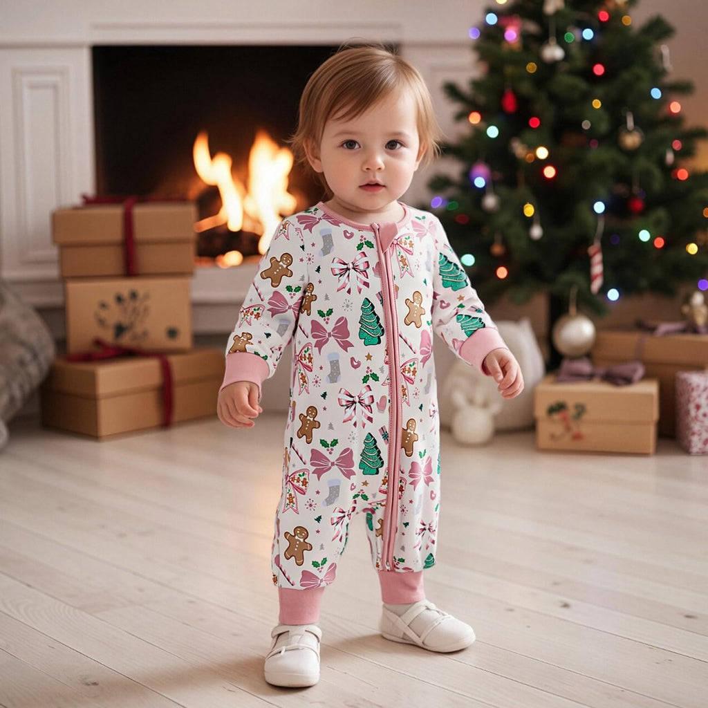 Newborn Christmas Zipper Jumpsuit Romper A735195