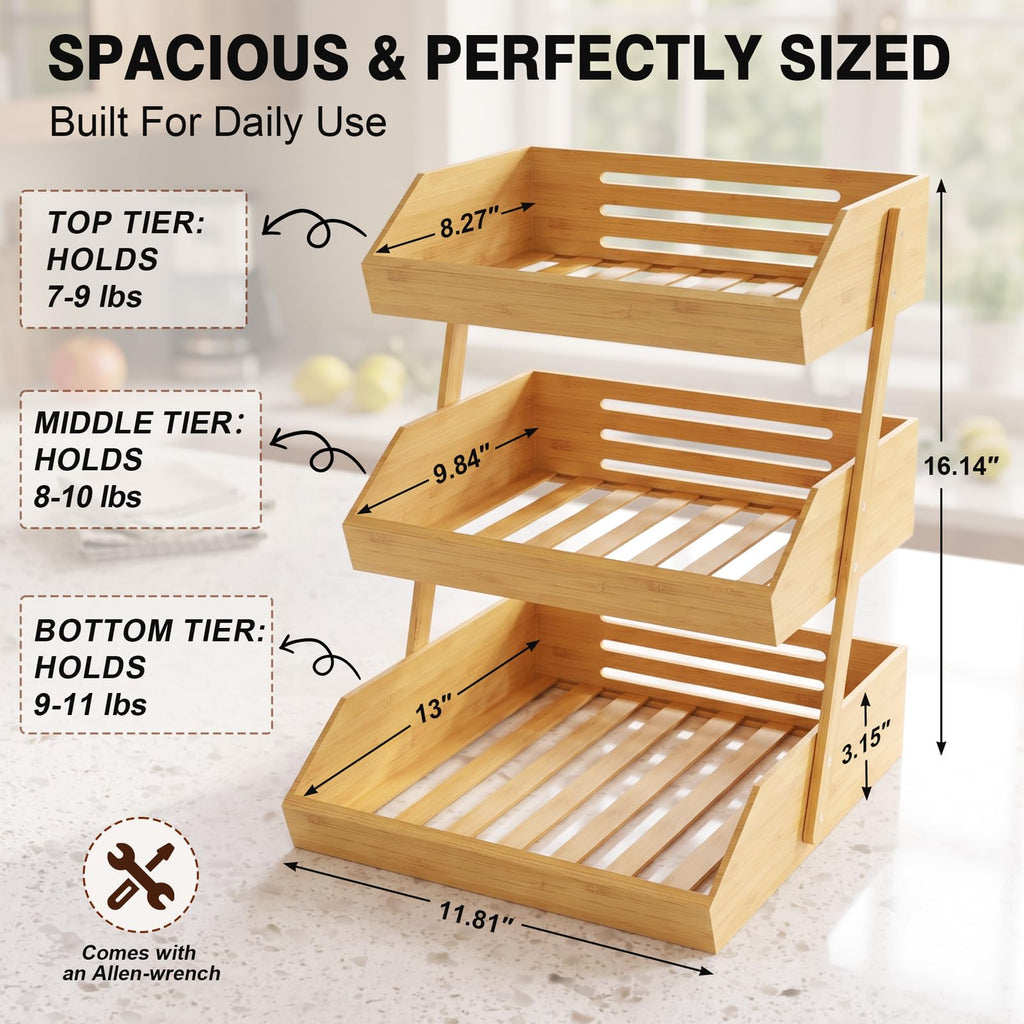 3 Tier Bamboo Fruit Basket P753569