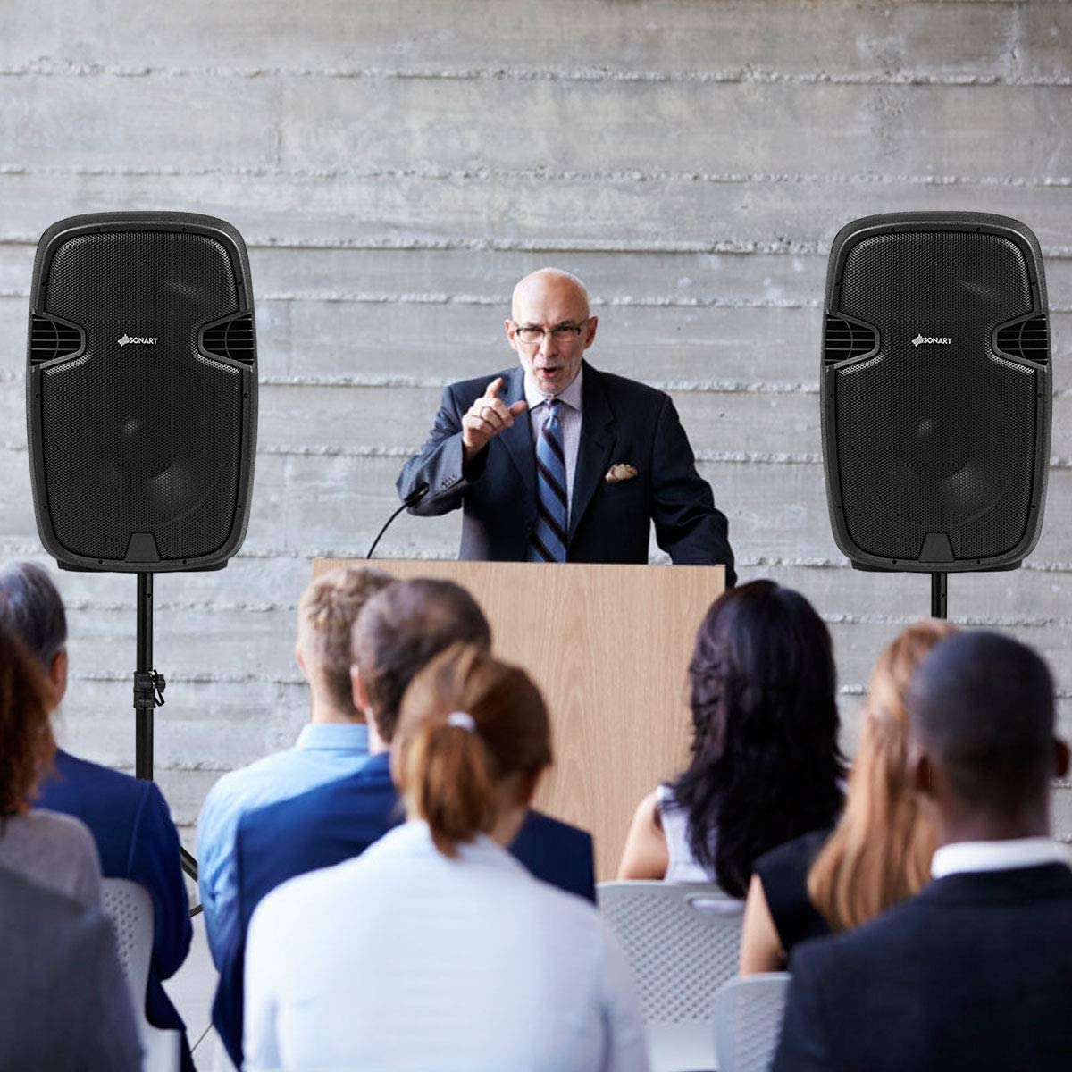 Portable 15" PA Speaker System Set J476