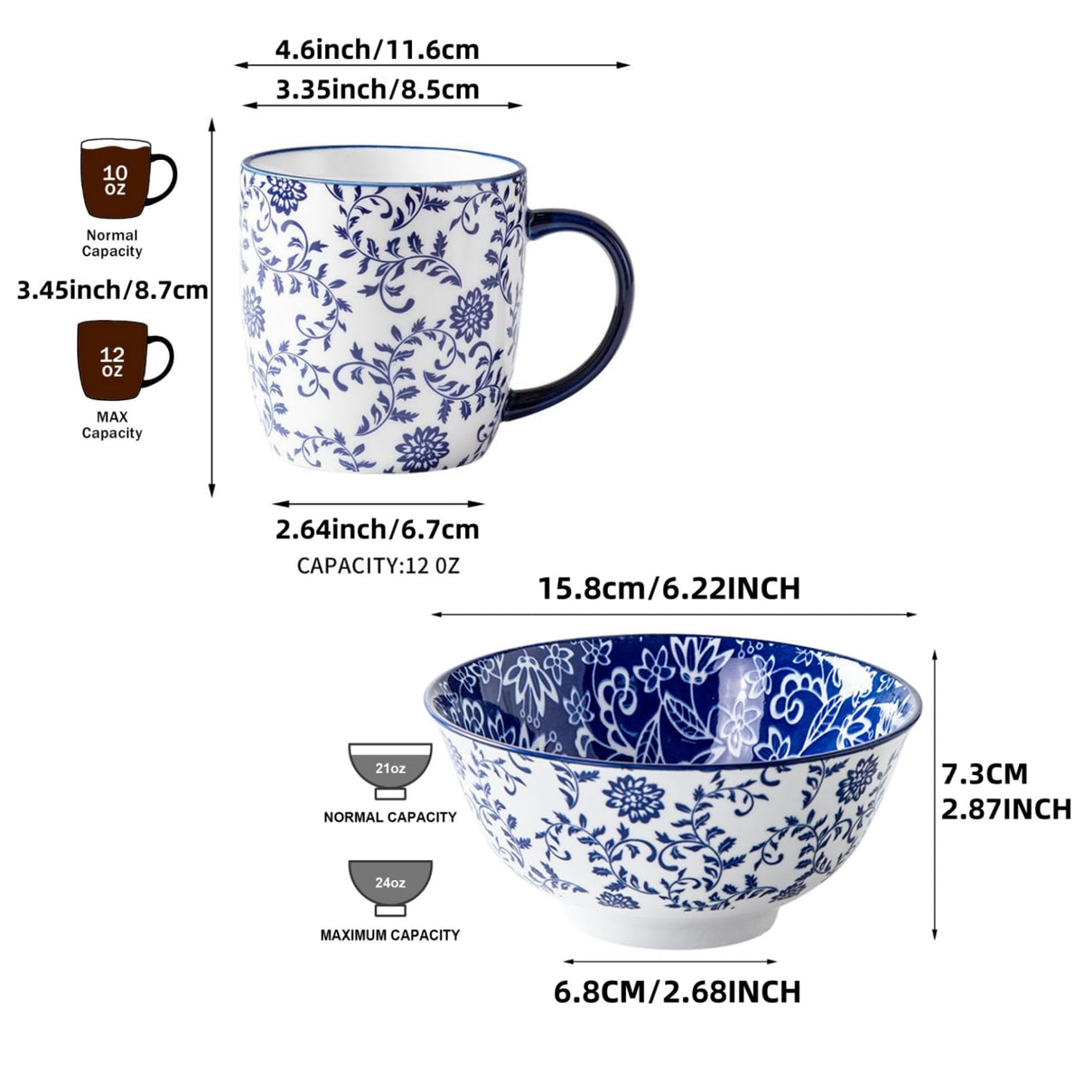 12 Pcs Ceramic Dinnerware Set B337979