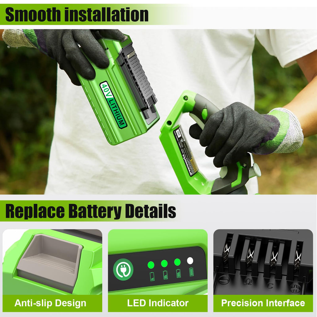 2 Packs 40 Volt 7500mAh High-Capacity Battery Y2038