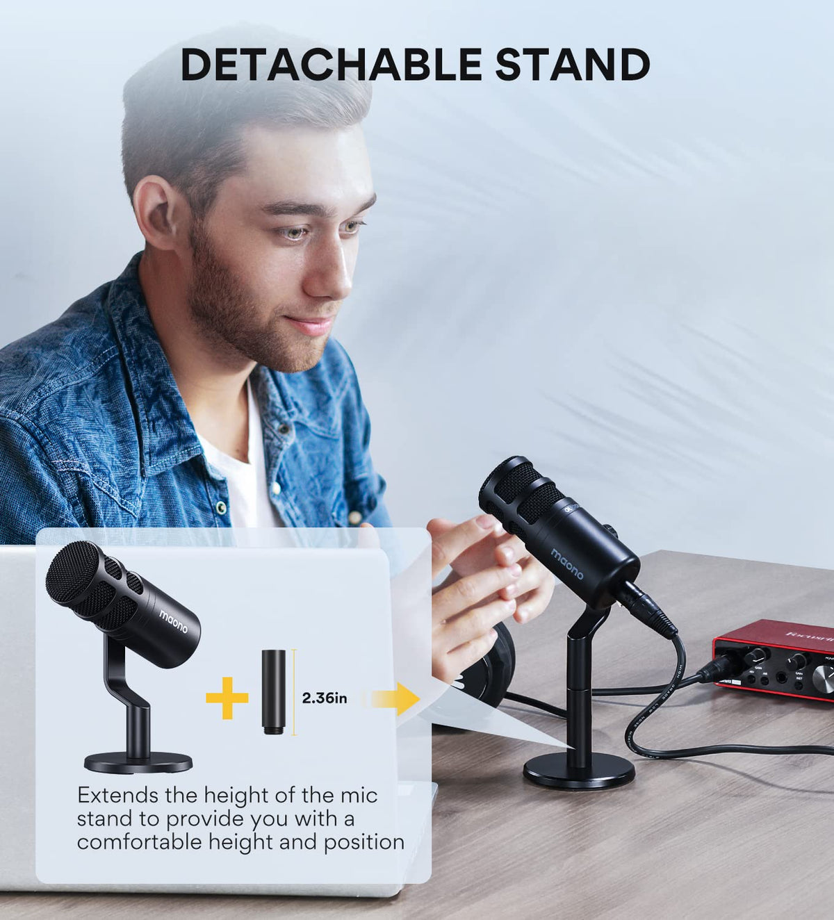 XLR Podcast Microphone, Cardioid Dynamic Metal Desk Mic G144956