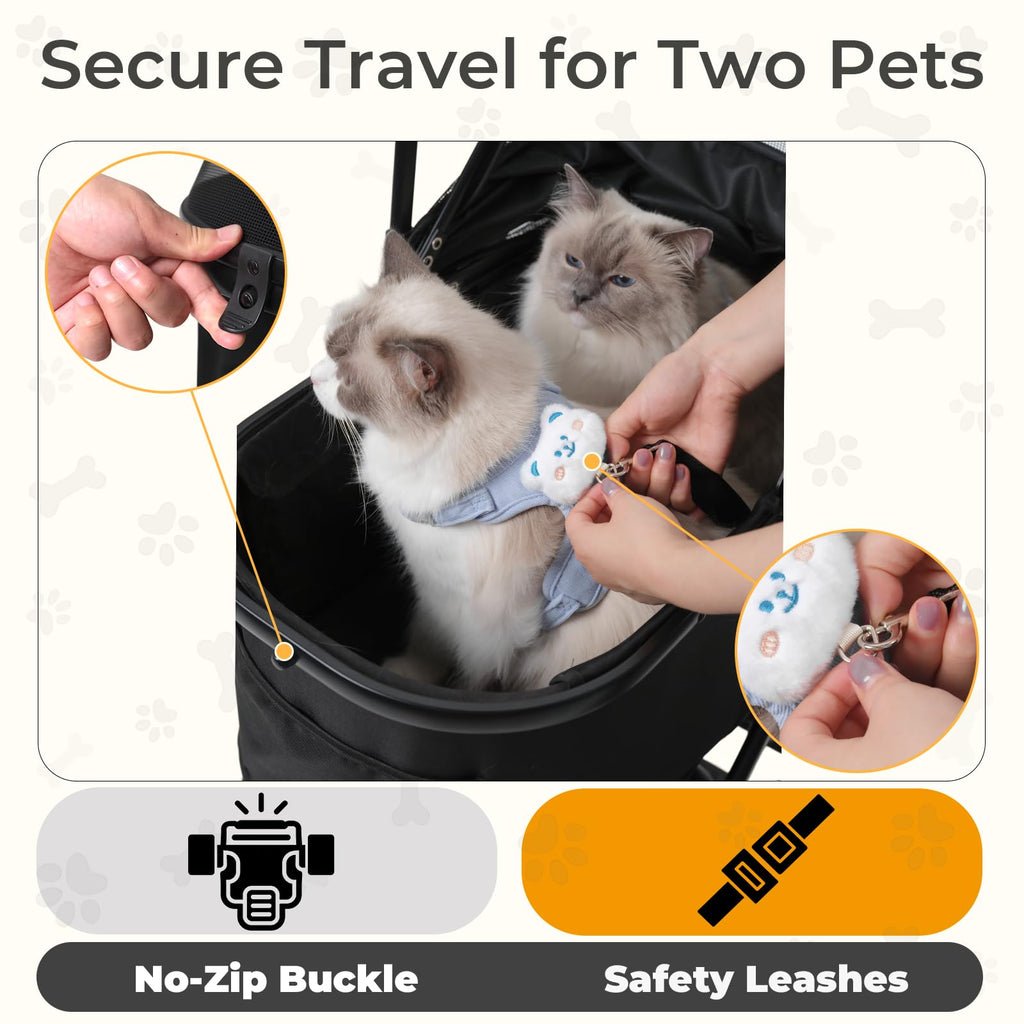 Foldable Pet Stroller with Detachable Carrier Q422
