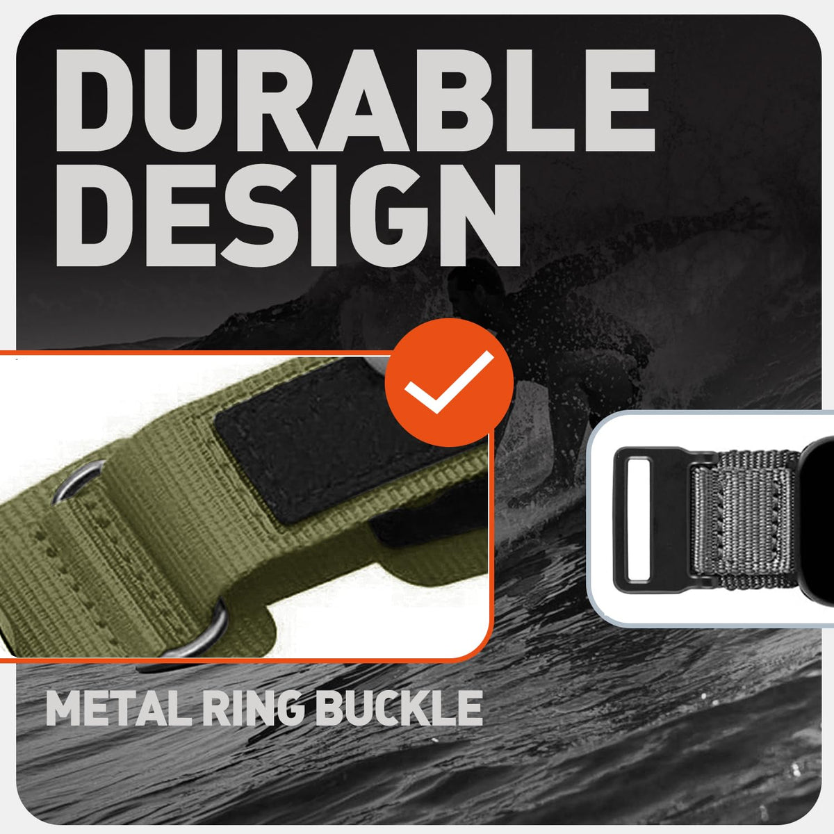 24mm Nylon Sports Watch Band U911