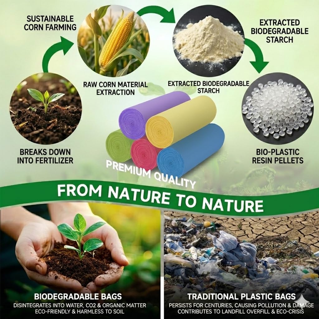 3 Gallon Biodegradable Unscented Trash Bags 100 Count E565