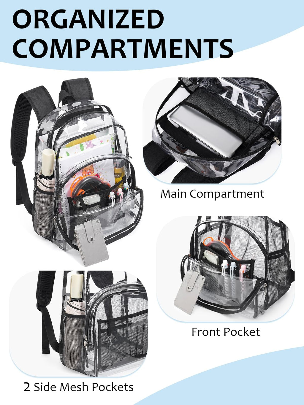 Heavy Duty Clear Backpack F952