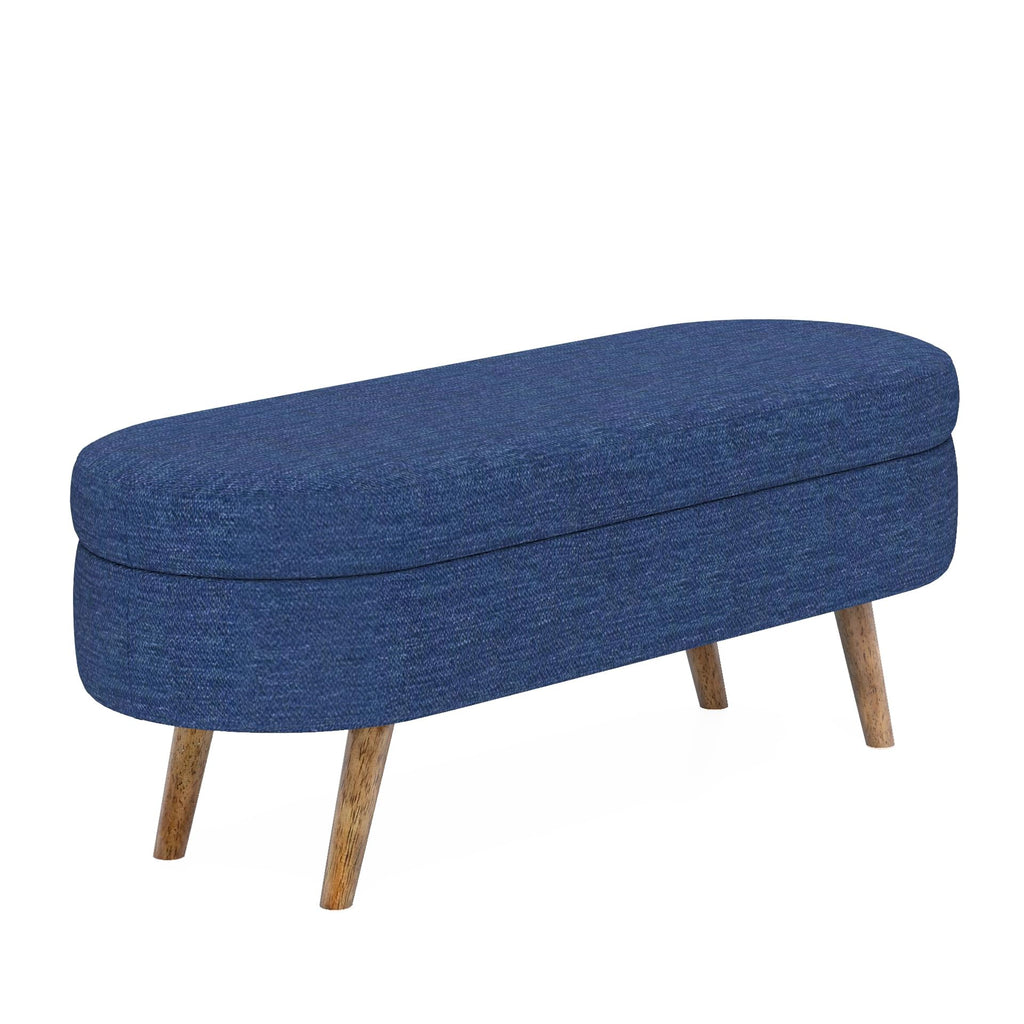 Oval Storage Bench with Rubber Wood Legs Z77234