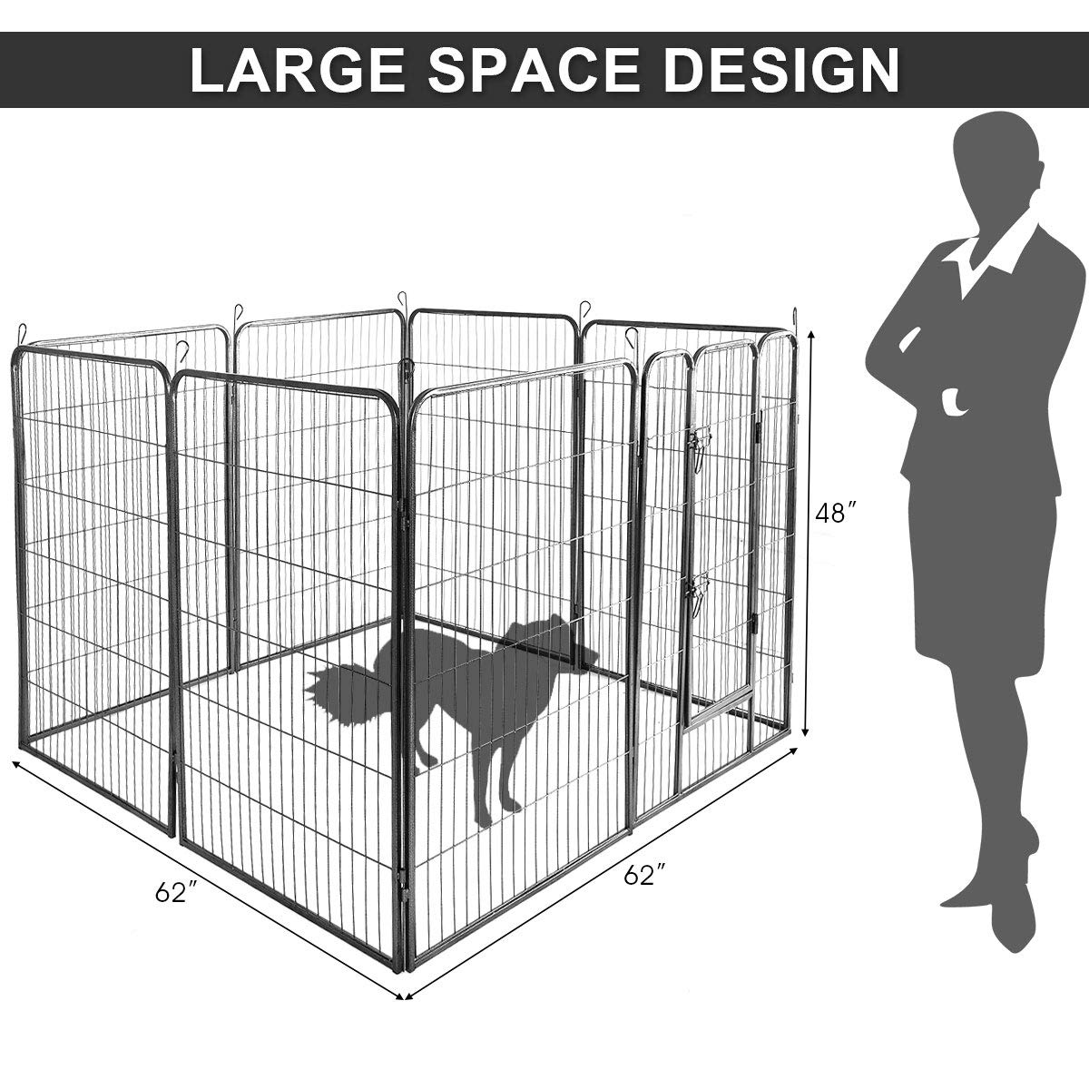 48 inch 8 Panel Metal Dog Playpen C88140