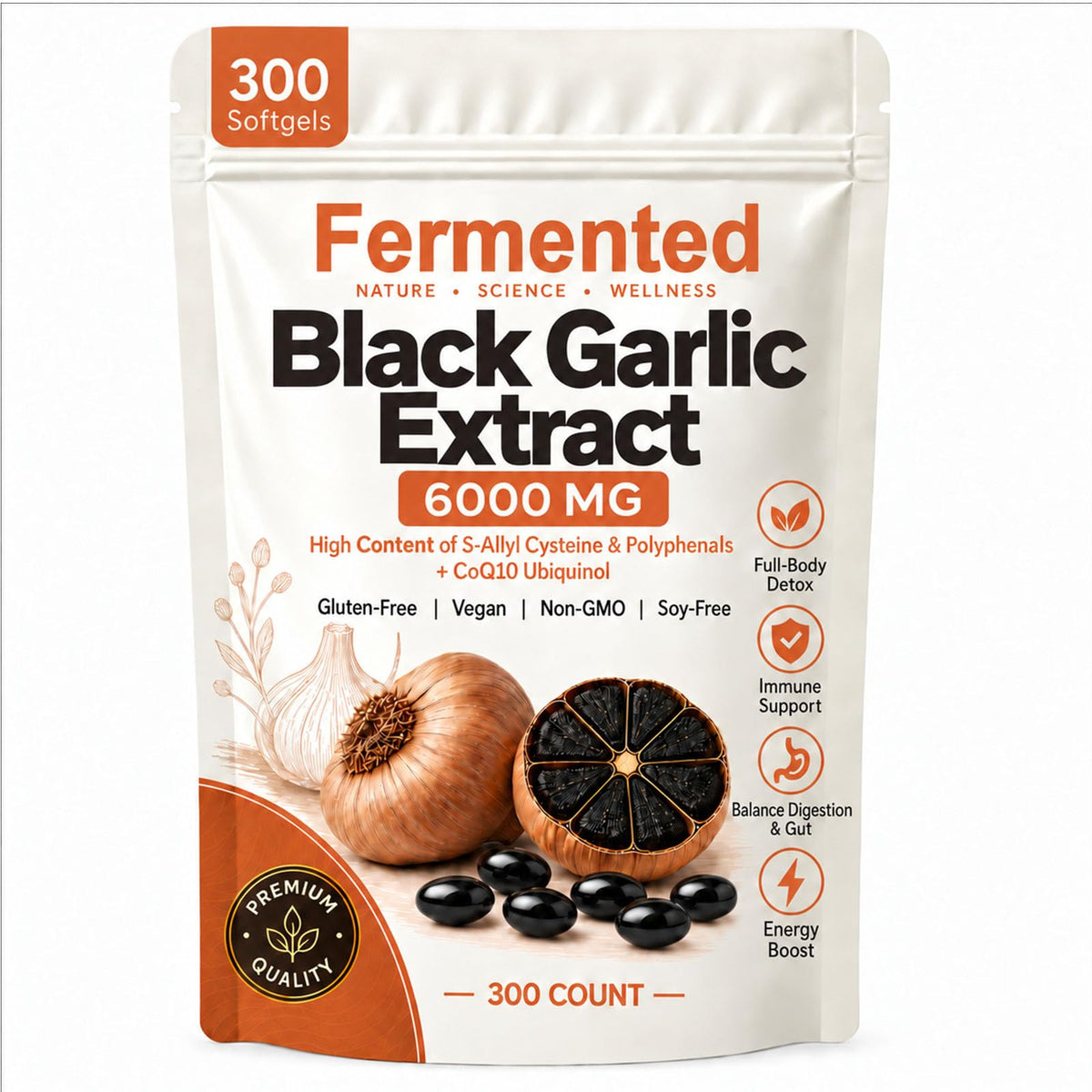 Black Garlic Extract 300 Softgels H820