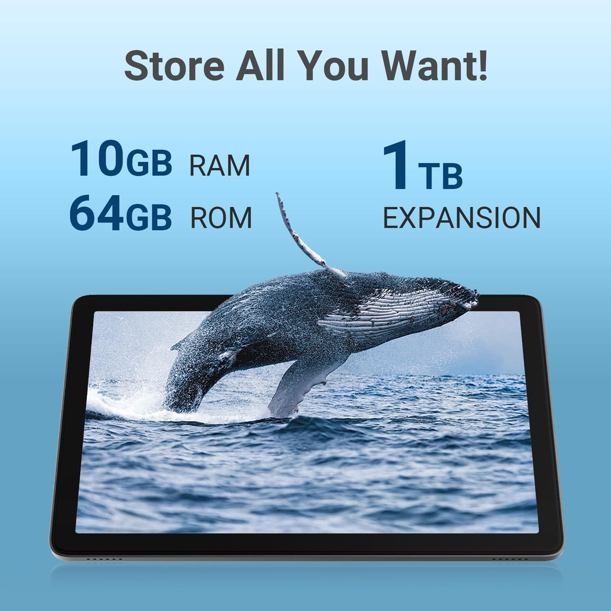 10.1" Android Tablet with Octa-core Processor 10GB RAM 64 GB ROM D527