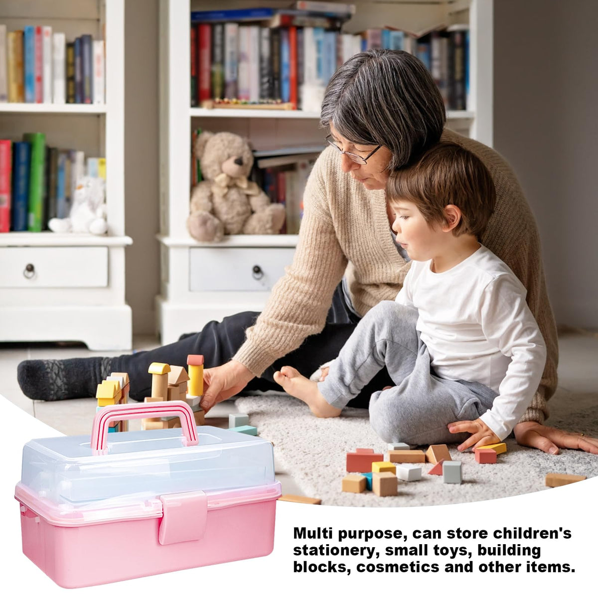 10 Inch 3 Layer Tackle Box Organizer with 2 Trays D681