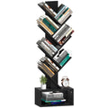 Black 6 Tier Wood Tree Bookshelf B90815