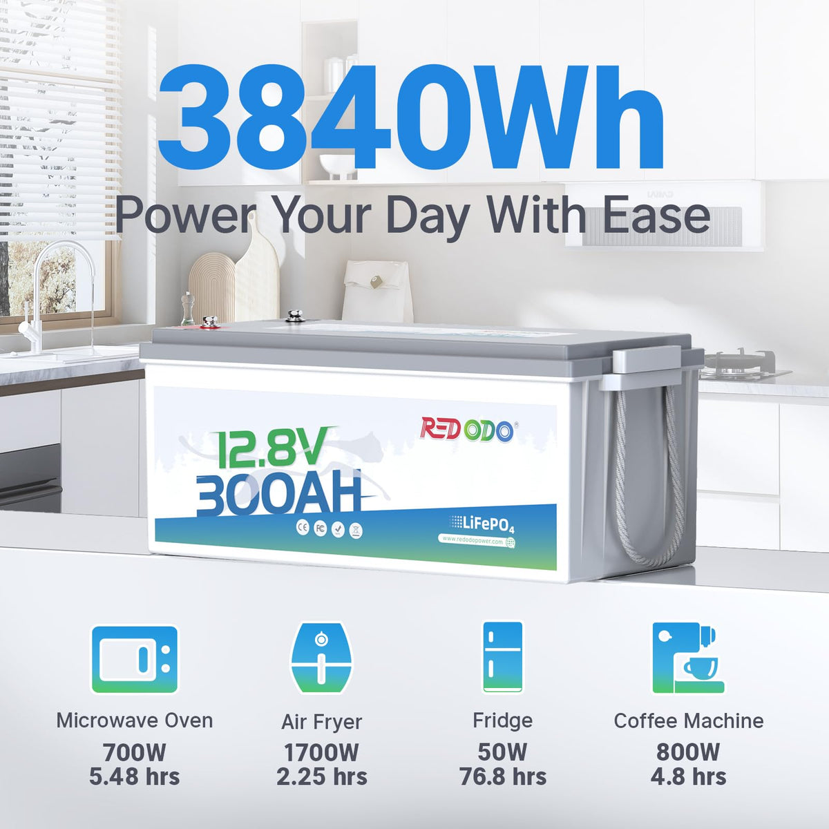 12V 300Ah LiFePO4 Marine Battery D8180
