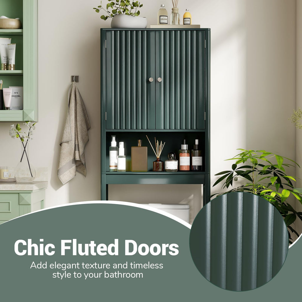 Over The Toilet Storage Cabinet with Fluted Doors C75840