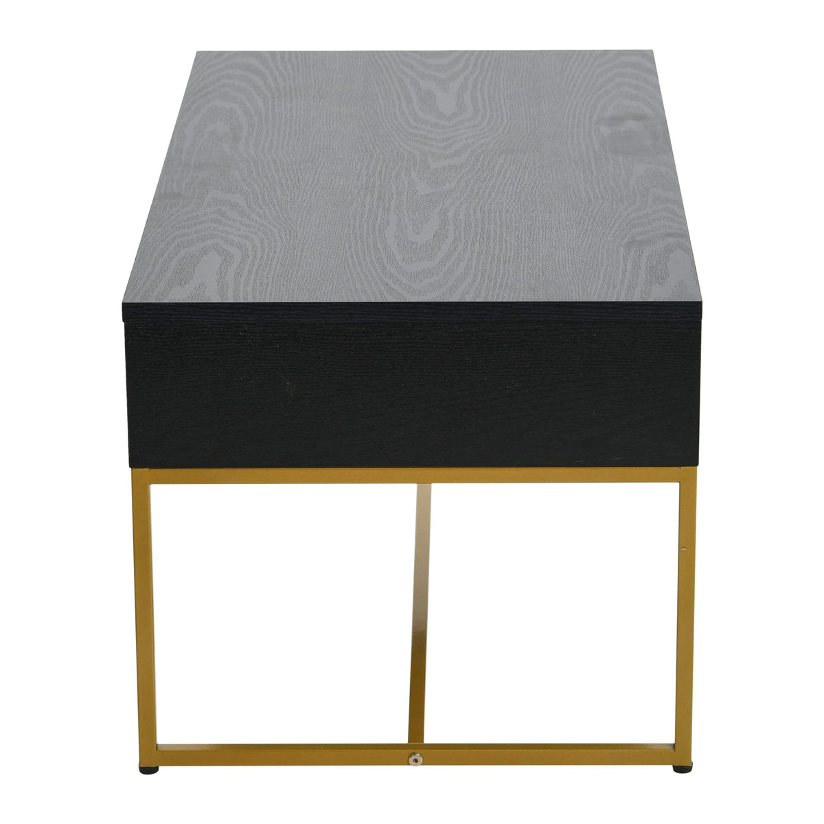 Black Oak Finish Coffee Table with Iron Base K186329