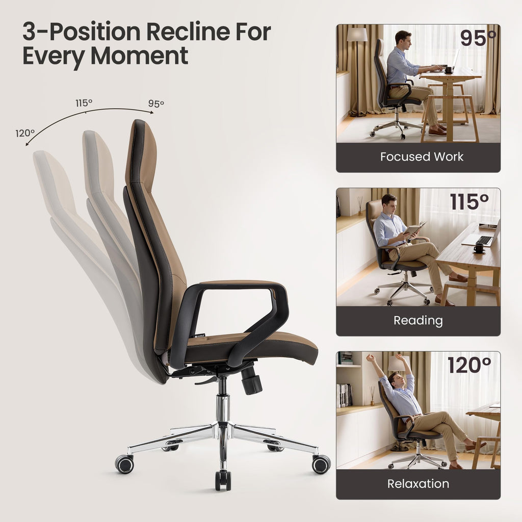 Brown Leather Executive Office Chair P9990