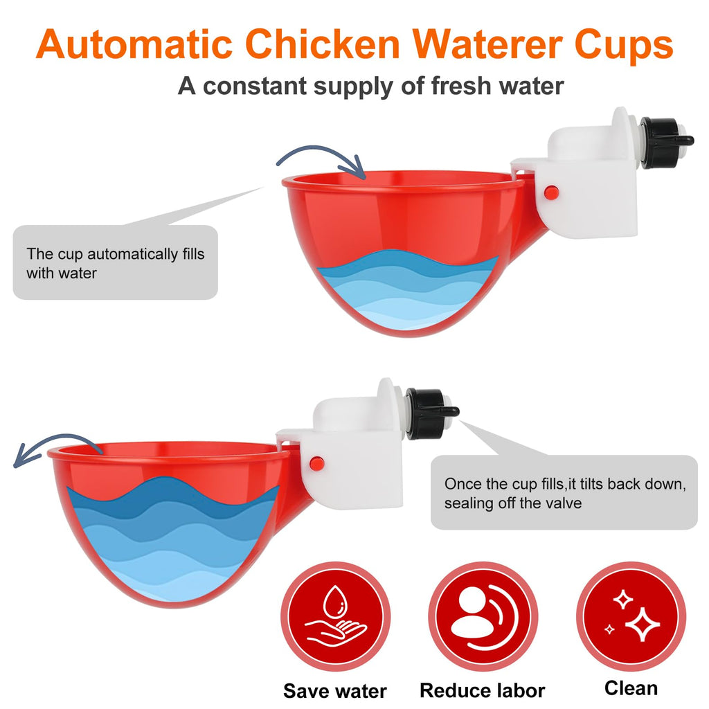 6 Pack Automatic Chicken Waterer Cups W69670