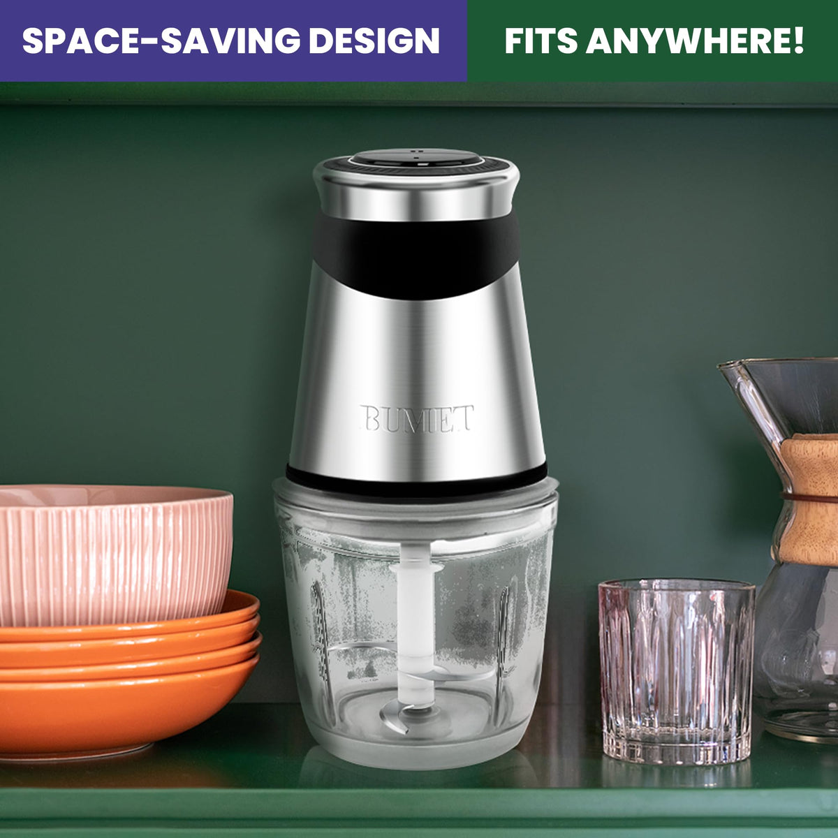 500W Mini Chopper 2.5-Cup Glass Bowl C4854