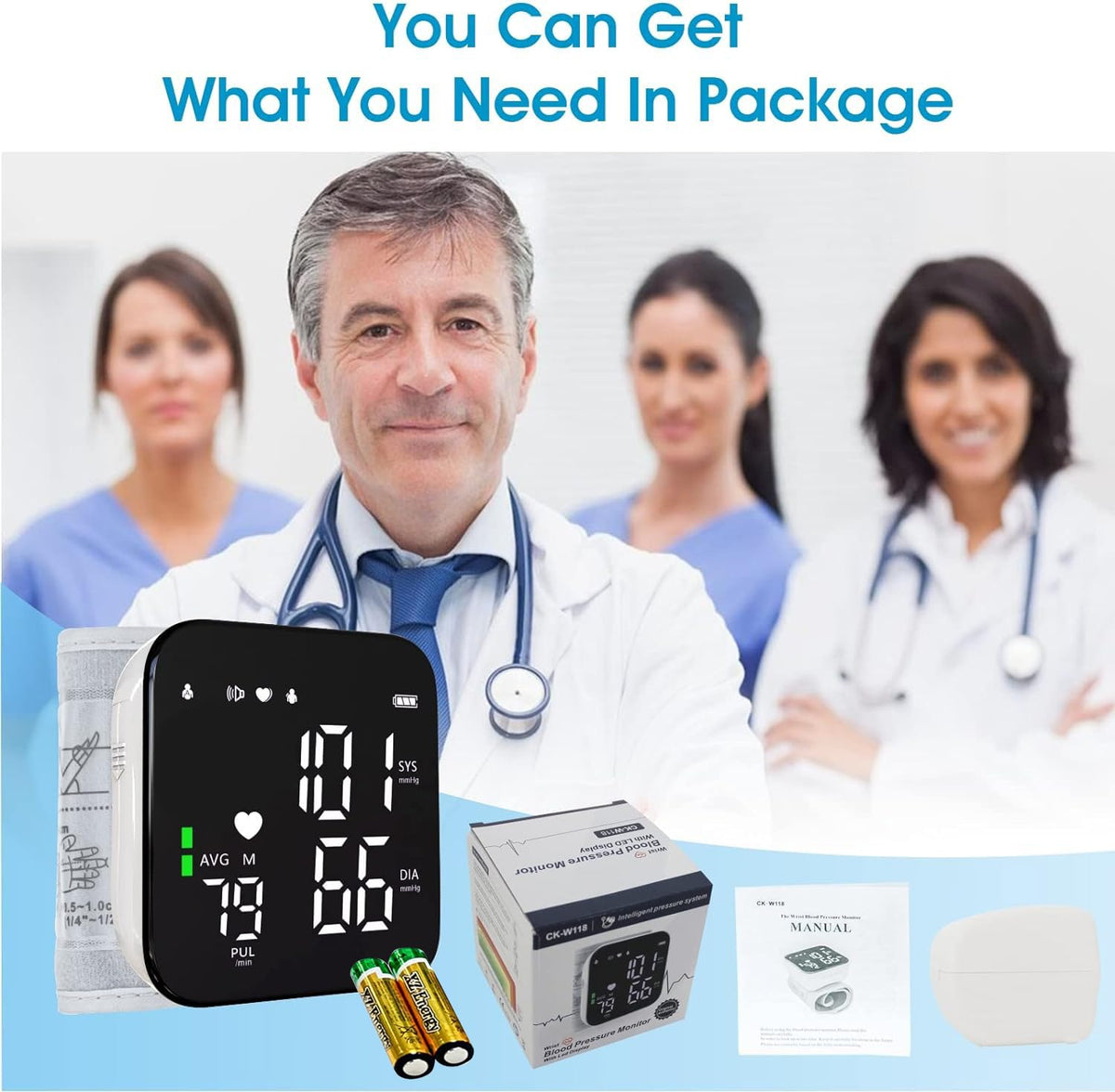Wrist Blood Pressure Monitor Automatic Talking Digital LED Display M1626