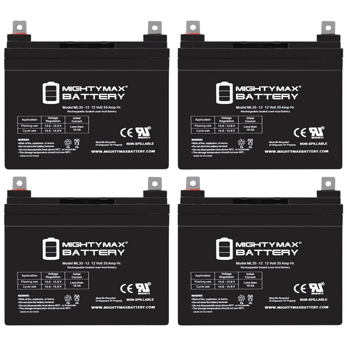 12V 35AH SLA Battery 4 Pack F99413