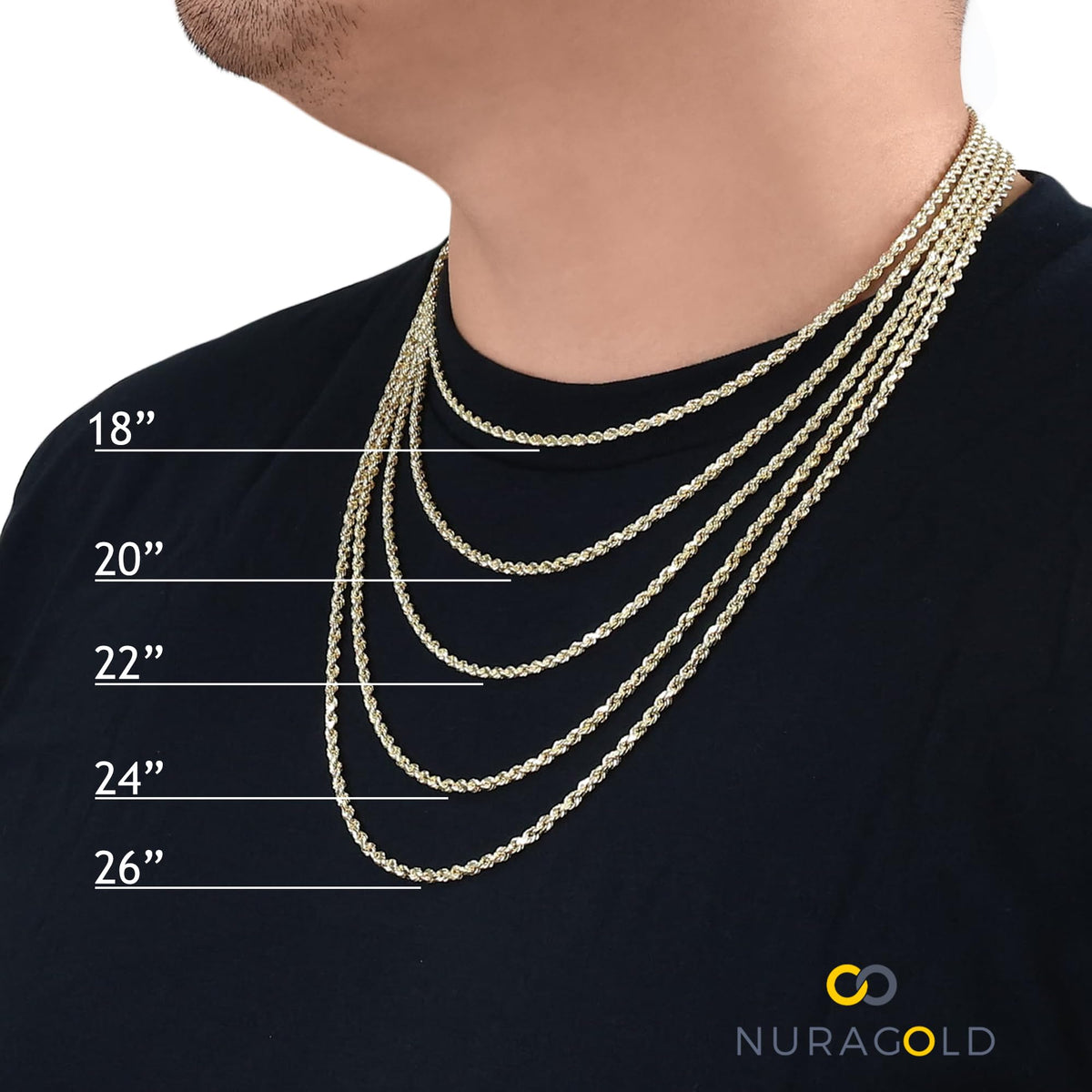 10k Yellow Gold Cuban Link Chain Necklace U47220
