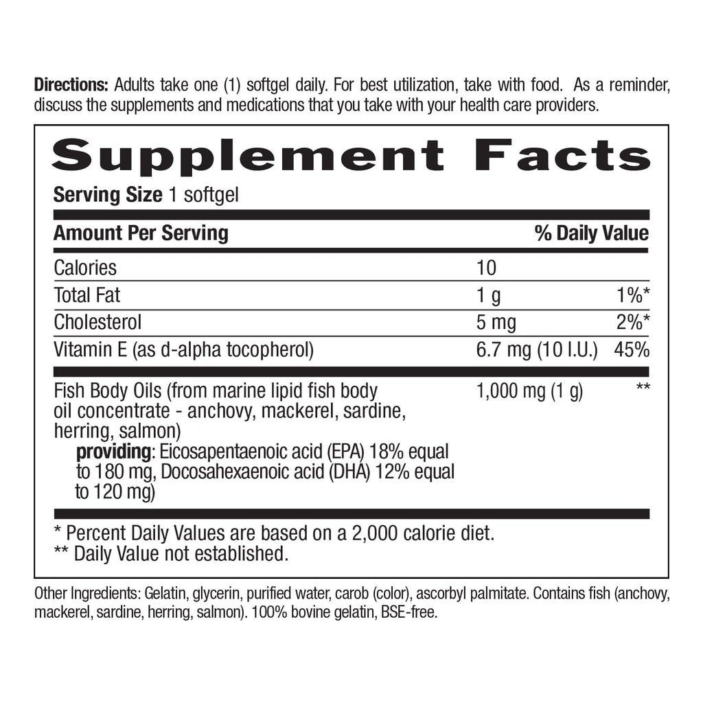 Omega-3 Fish Oil 1,000 mg 300 Softgels T26380