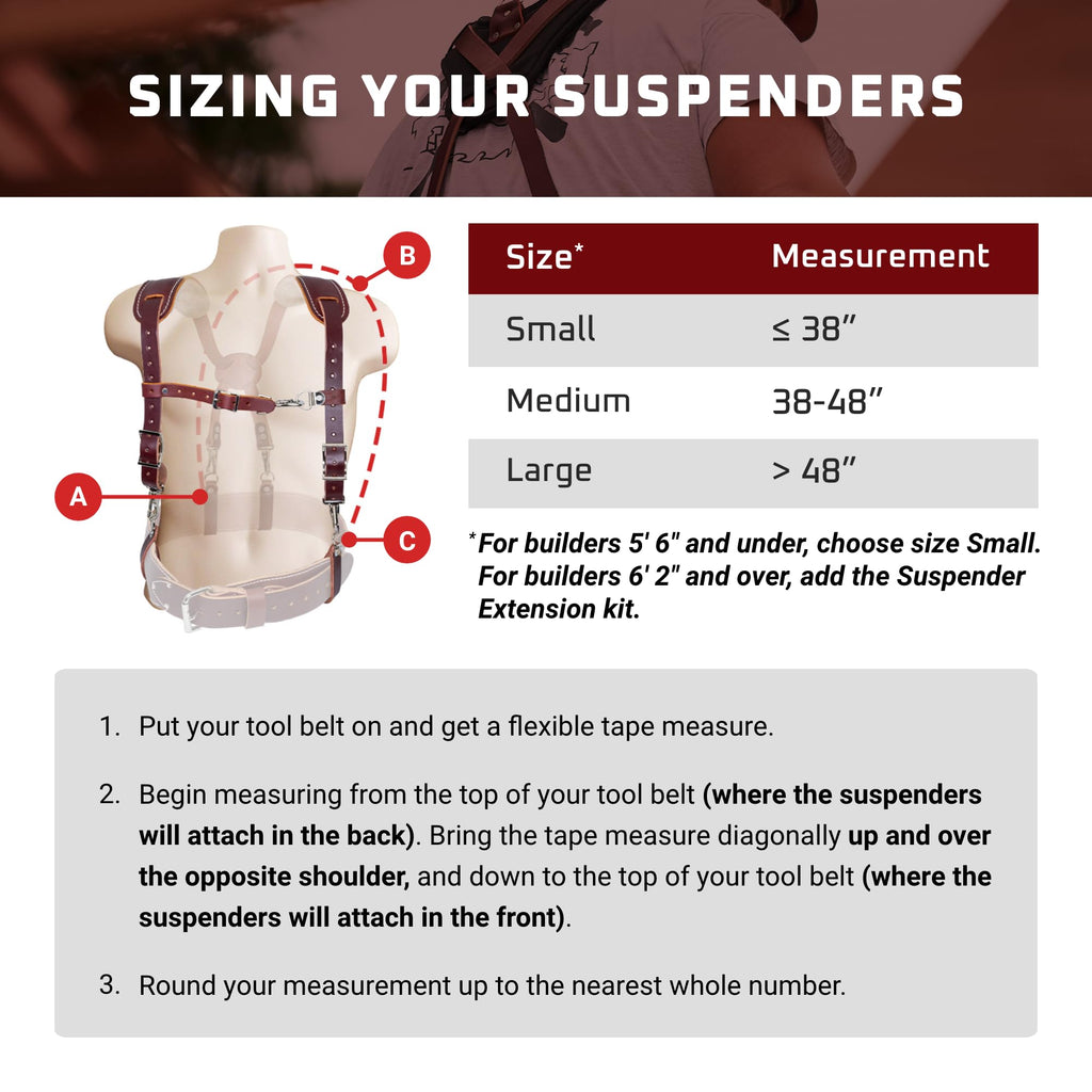 Leather Suspenders with Pockets C6125