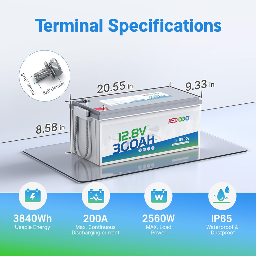 12V 300Ah LiFePO4 Marine Battery D8180